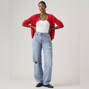 Levi's Grey Baggy Dad Women's Jeans in Received the Wire